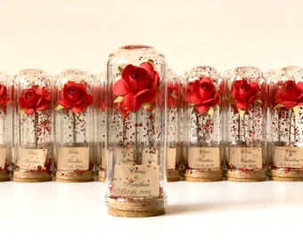 Bulk Rose Dome Favors for Guests, Wedding Favors Gift, Personalized Party Gifts, Beauty and the Beast Custom Favors, Bachelorette Favors