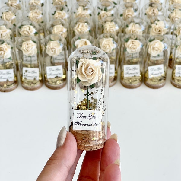 10 pcs Rose Dome Favors for Guests, Wedding Favors Gift , Personalized Party Gifts, Beauty and the Beast Custom Favors, Bachelorette Favors