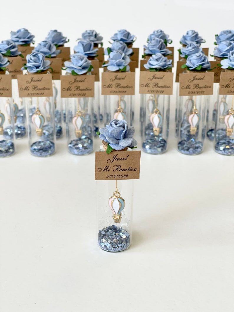 5pcs Baptism Favors, Favors, Hot Air Balloon Favors, Balloon Favors, Custom Favors, Party Favors, Blue Favors, Baby shower Favors, Baby Boy imagem 9