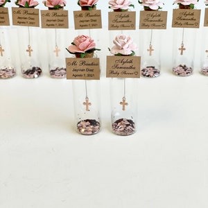 5 pcs Baptism Favors, Favors, Cross Favors, Baptism Gift, Custom Favors, Party Favors, Christening Favors, First Communion Favors, Glass jar image 2