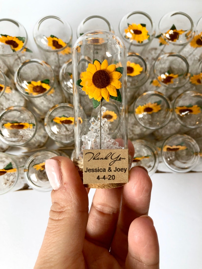 10pcs Wedding Favors for Guests, Wedding Favors, Favors, Rustic Wedding, Custom Favors, Sunflower Favors, Rustic Favors, Sunflowers, Party image 5