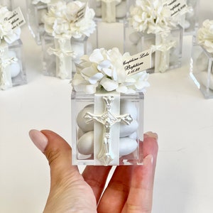 10 pcs Baptism Favors, Christening Favors, Favors Boxes, Cross Favors, Custom Favors, First Communion Souvenirs, Personalized Baptism Gifts image 10