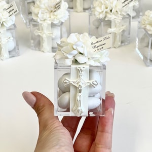 10 pcs Baptism Favors, Christening Favors, Favors Boxes, Cross Favors, Custom Favors, First Communion Souvenirs, Personalized Baptism Gifts