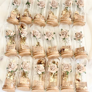 10 pcs Tan Wedding Favors for Guests, Rose Dome Favors, Personalized Party Gifts, Beauty and the Beast Custom Favors, Rustic Favors Gifts image 8