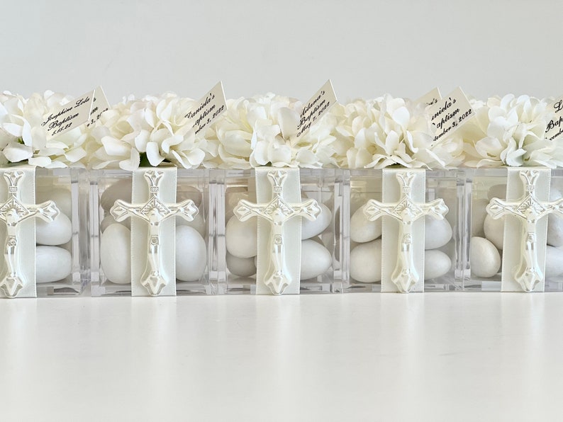 10 pcs Baptism Favors, Christening Favors, Favors Boxes, Cross Favors, Custom Favors, First Communion Souvenirs, Personalized Baptism Gifts image 7