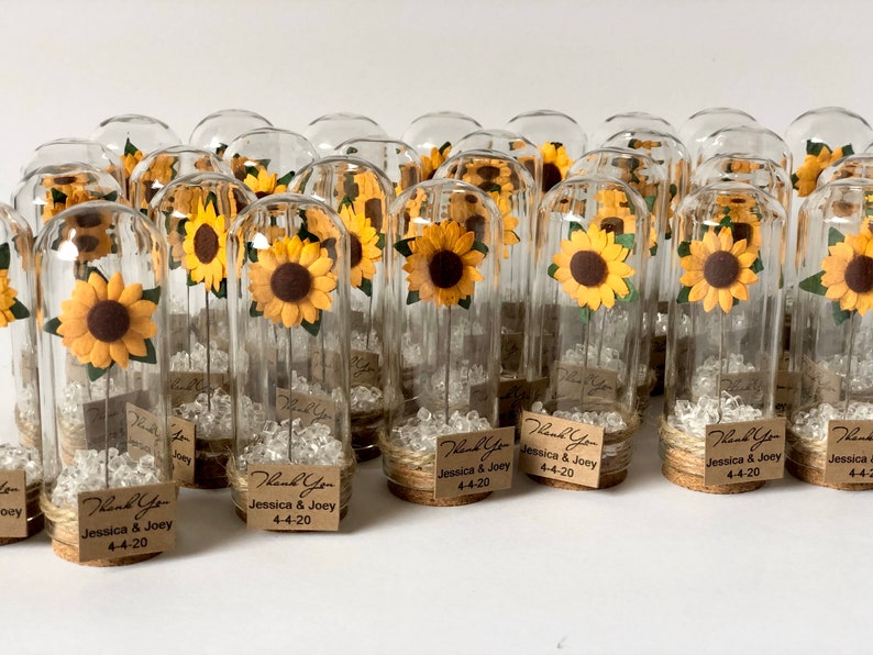 10pcs Wedding Favors for Guests, Wedding Favors, Favors, Rustic Wedding, Custom Favors, Sunflower Favors, Rustic Favors, Sunflowers, Party image 6