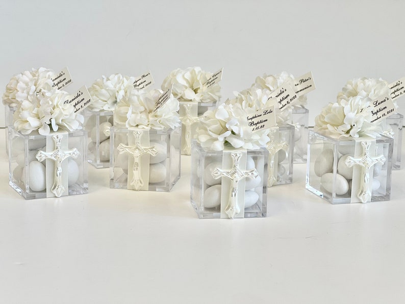 10 pcs Baptism Favors, Christening Favors, Favors Boxes, Cross Favors, Custom Favors, First Communion Souvenirs, Personalized Baptism Gifts image 9