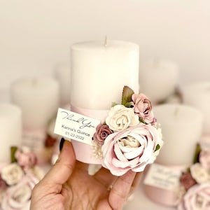 3 Stück kundenspezifische Kerzen-Hochzeits-Bevorzugungen für Gäste, Luxuspartybevorzugungen, personalisierte Kerzenbevorzugungen mit Box, Massenkerzenbevorzugungen, Boho Favors Geschenk