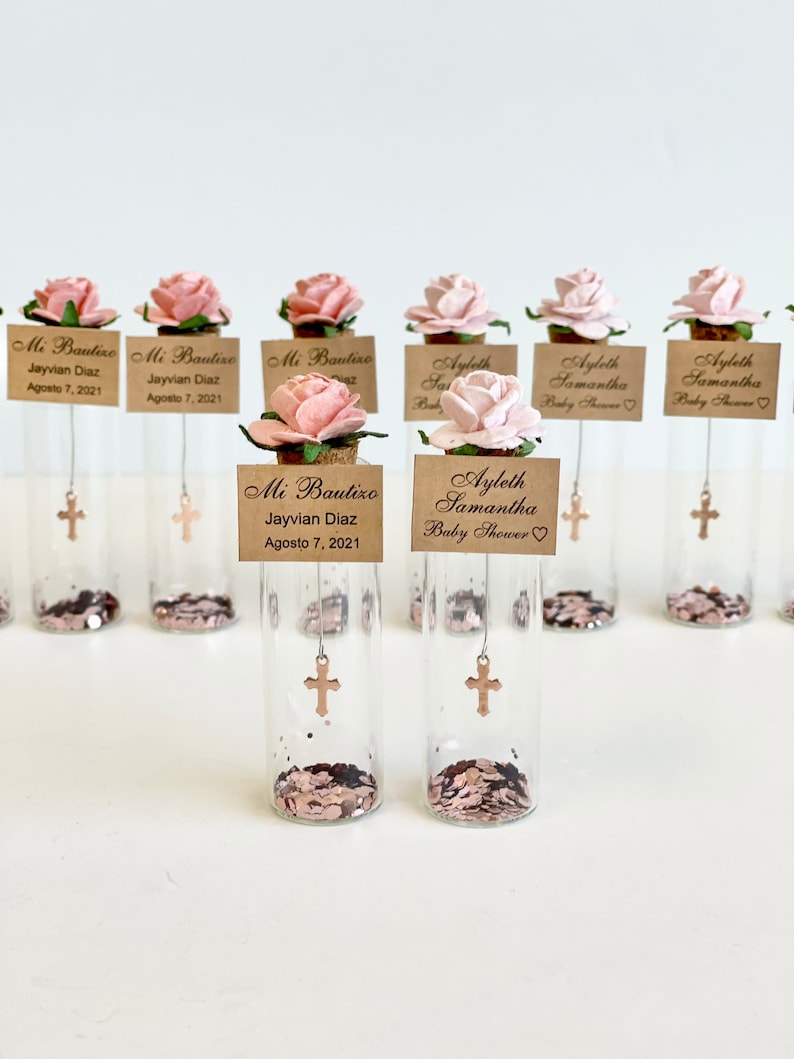 5 pcs Baptism Favors, Favors, Cross Favors, Baptism Gift, Custom Favors, Party Favors, Christening Favors, First Communion Favors, Glass jar image 4