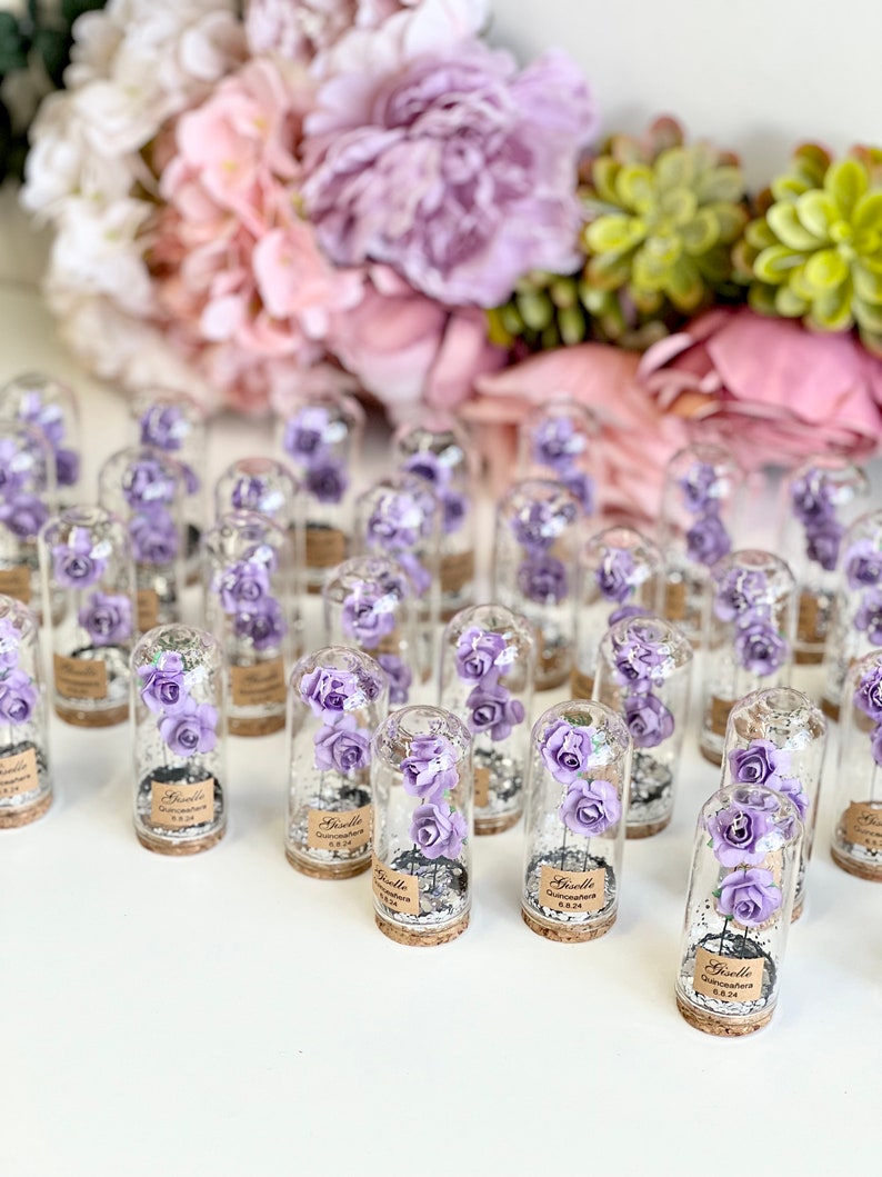 Bulk Rose Dome Favors for Guests, Lilac Wedding Favors, Personalized ...