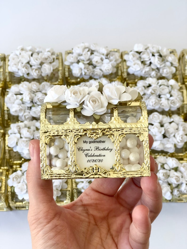 5 pcs Wedding Favors for Guests, Personalized Bachelorette Gift, Sweet 16 Party Custom Favors, Luxury Favors Boxes, Boho Vintage Favors image 5