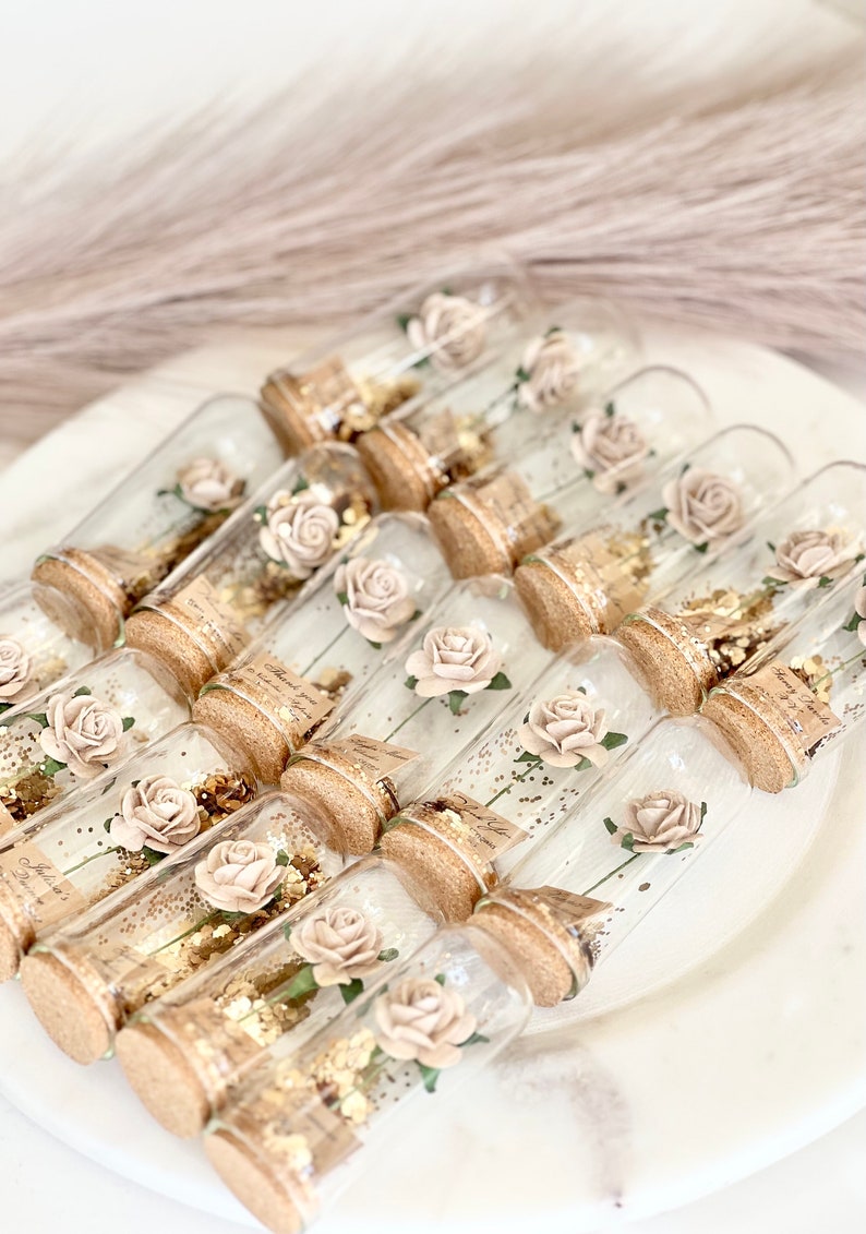 10 pcs Tan Wedding Favors for Guests, Rose Dome Favors, Personalized Party Gifts, Beauty and the Beast Custom Favors, Rustic Favors Gifts image 6