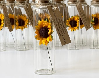 Recuerdos de boda de girasoles para invitados, recuerdos de fiesta personalizados, regalos de agradecimiento personalizados, regalos de girasoles, recuerdos de quinceañera al por mayor, regalo de otoño