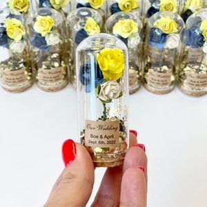 10 pcs Beauty and the Beast Gift, Bachelorette Party Favors, Wedding favors for guests, Custom Glass Cloche Dome, Sweet 16 Souvenirs Gift