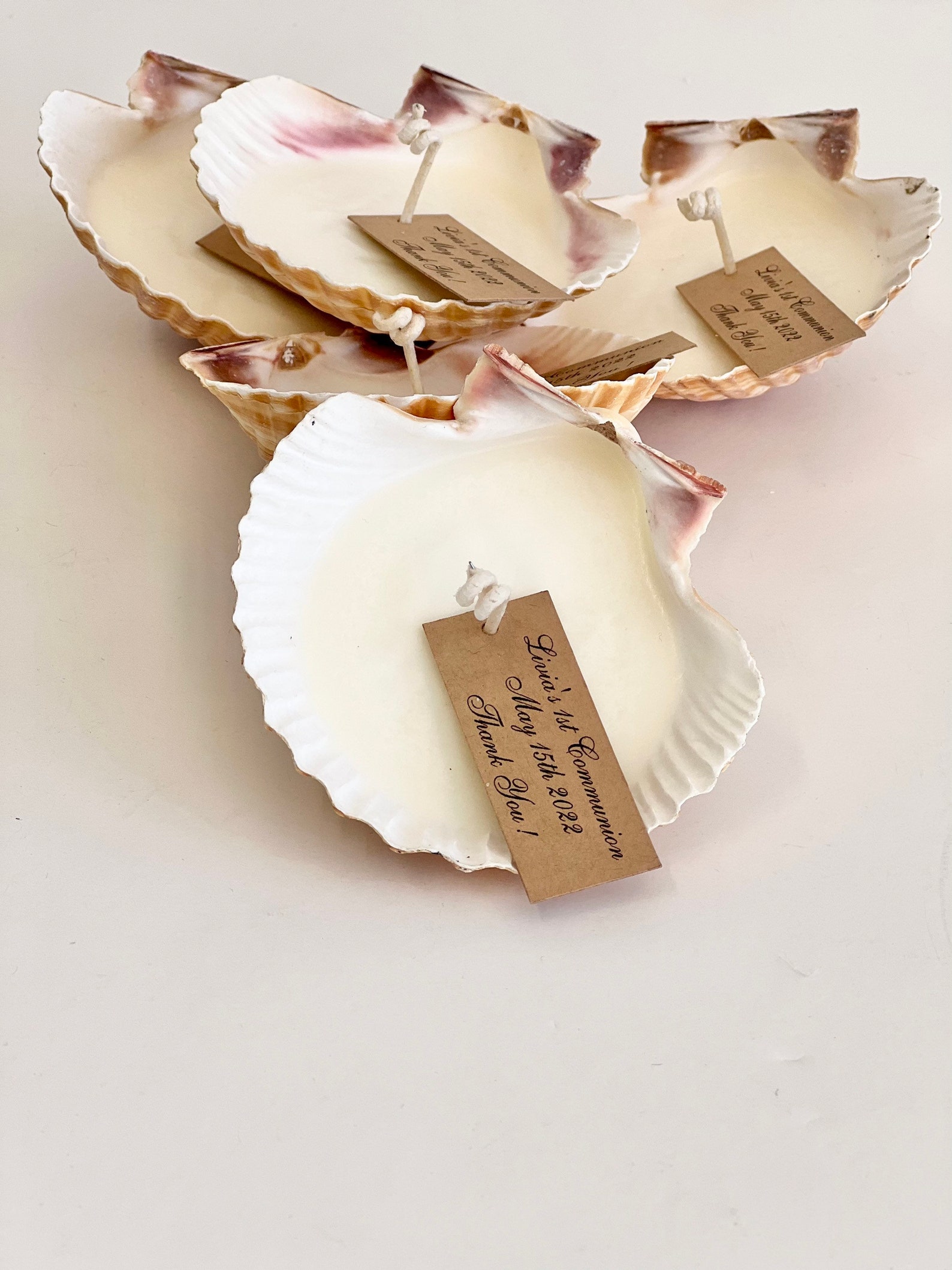 Shell Favour 5 Pcs Beach Wedding Sea Shell Candle Favors, Wedding Favors for Guests ...