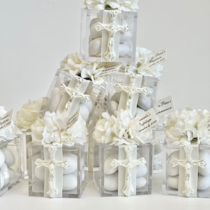 10 pcs Baptism Favors, Christening Favors, Favors Boxes, Cross Favors, Custom Favors, First Communion Souvenirs, Personalized Baptism Gifts image 5