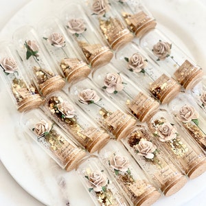 10 pcs Tan Wedding Favors for Guests, Rose Dome Favors, Personalized Party Gifts, Beauty and the Beast Custom Favors, Rustic Favors Gifts image 7