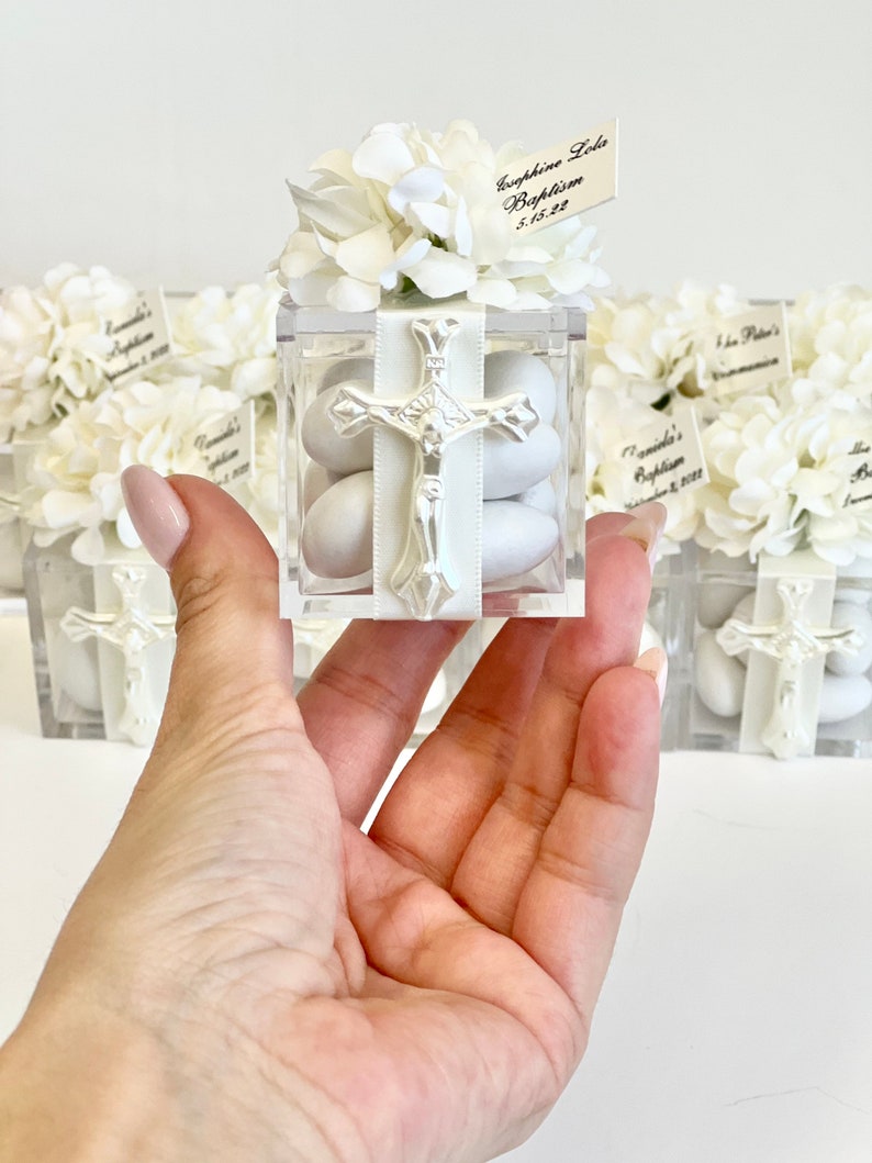 10 pcs Baptism Favors, Christening Favors, Favors Boxes, Cross Favors, Custom Favors, First Communion Souvenirs, Personalized Baptism Gifts image 8