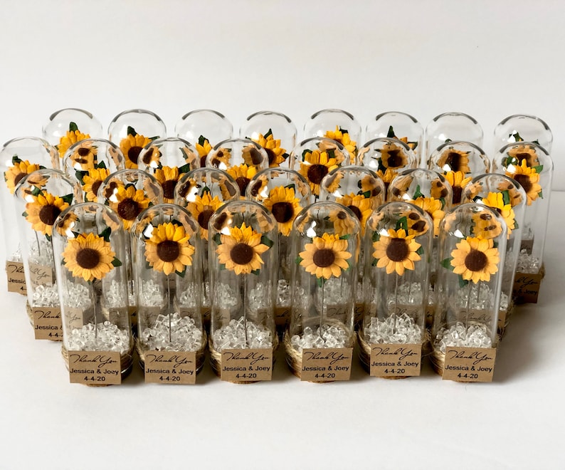 10pcs Wedding Favors for Guests, Wedding Favors, Favors, Rustic Wedding, Custom Favors, Sunflower Favors, Rustic Favors, Sunflowers, Party image 10