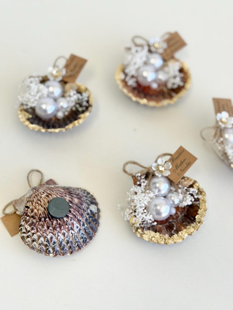 Shell Favour 5 Pcs Beach Wedding Sea Shell Magnet Favors, Wedding Favors for Guests ...