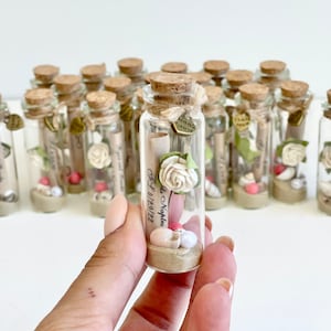 Bulk Wedding Favors for Beach, Tropical Beach Party Favors, Wedding Message in a Bottle, Save The Date Favors, Sand Shells Bottle Gifts