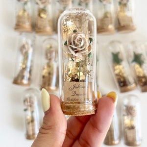 10 pcs Tan Wedding Favors for Guests, Rose Dome Favors, Personalized Party Gifts, Beauty and the Beast Custom Favors, Rustic Favors Gifts image 9