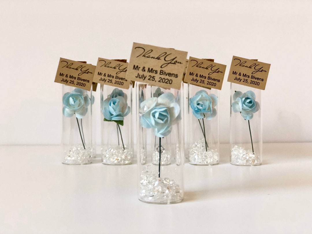 Blue Personalized Wedding Favors for Guests, Baptism Favors