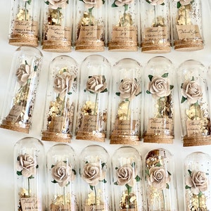 10 pcs Tan Wedding Favors for Guests, Rose Dome Favors, Personalized Party Gifts, Beauty and the Beast Custom Favors, Rustic Favors Gifts image 5