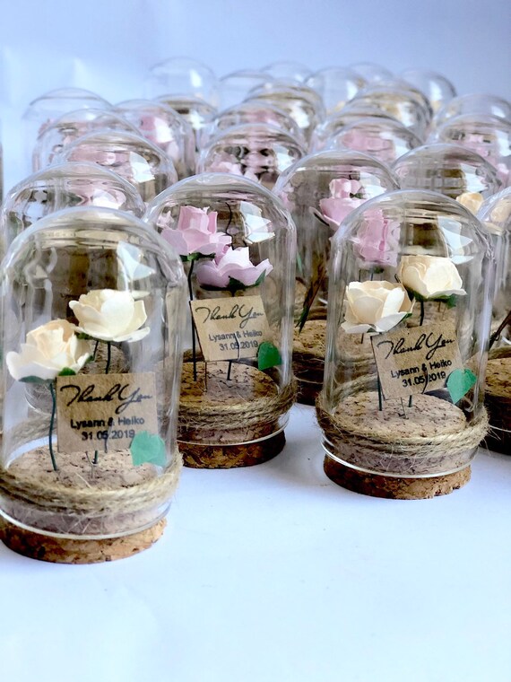 Mini recuerdos de boda rústicos personalizados para invitados