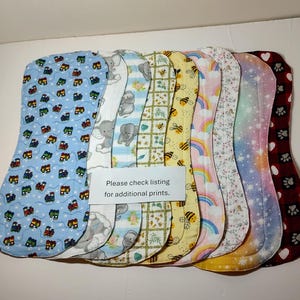 Large Thick Baby Burp Cloth Sets, soft, curved, reversible - options Baby Girl, Boy or unisex sets, Great Baby Shower Gift