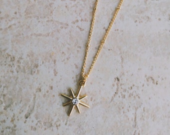 Stainless steel north star pendant necklace