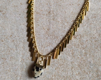 Gold-plated gold-plated boho gold pendant chain necklace