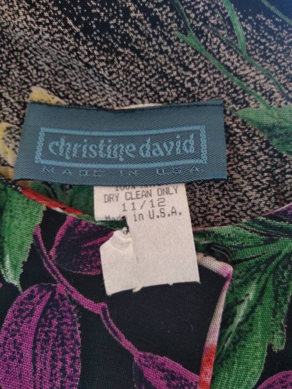 Vintage 80s Christine David Skirt Set Button Fron… - image 5