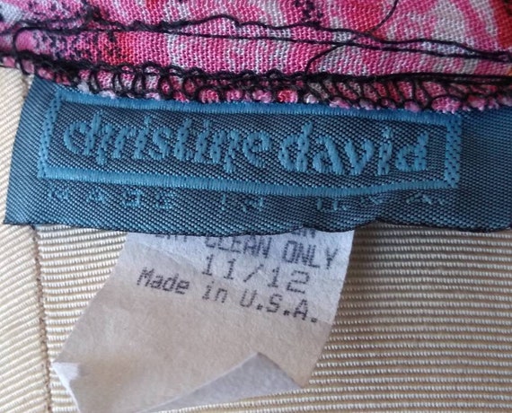 Vintage 80s Christine David Skirt Set Button Fron… - image 10