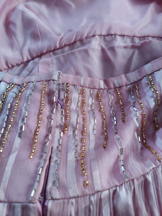 Vintage Regency Era Couture Hand Beaded and Hand … - image 6