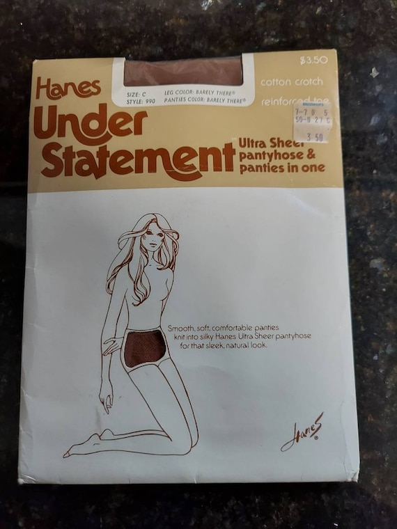 Vintage Hanes Under Statement 1 Pair Ultra Sheer Pantyhose and