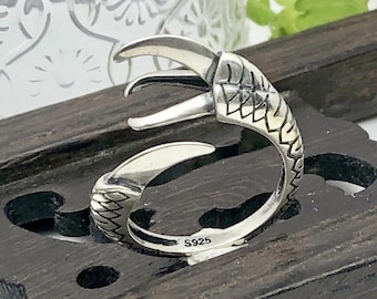 Ring Setting for 8mm-10mm Round Beads Eagle Claw Shape Thai 