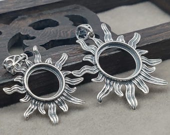 925シルバーペンダントブランク、10 x 10 mmラウンド、11 x 15 mm