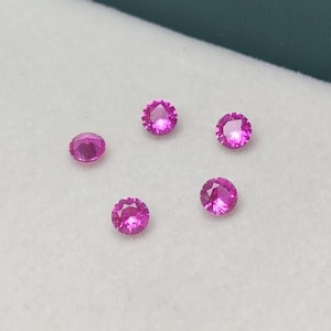 Round Brilliant Cut Lab Grown Ruby Pinkish Red Ruby Mohs scale 9 July Birthstone 0.8mm-3mm RU04L