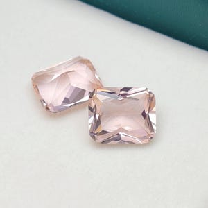 Grade AAA Elongated Radiant Cut Soft Morganite Pink Cubic Zirconia CU83L