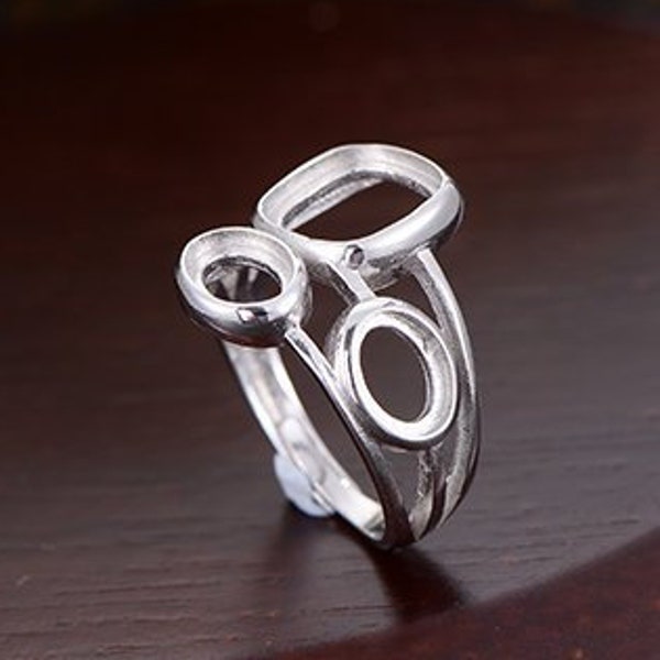 Solid Silver Ring Blanks 6-10 US Cabochon & Facetted Stones 9x7mm Stamped S925 - Foto 6