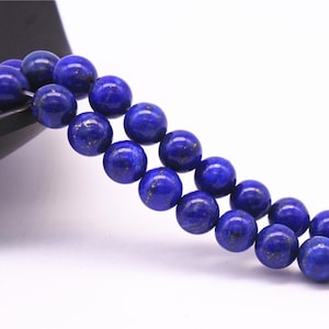 Grade A Natural Lapis Lazuli Beads, Smooth Round 3mm-10mm, 15.4 Inch Strand (GL07)