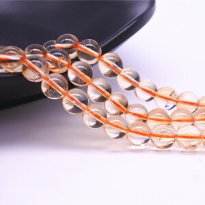 Grade AA Natural Citrine Beads, Smooth Round 4mm-12mm, 15.4 Inch Strand (GH15)