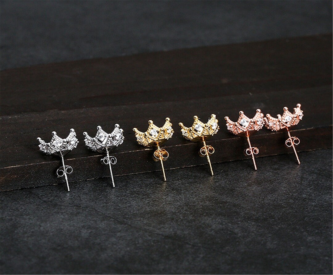 Sterling Silver Earring Settings for 910mm Round Beads/pearls Etsy