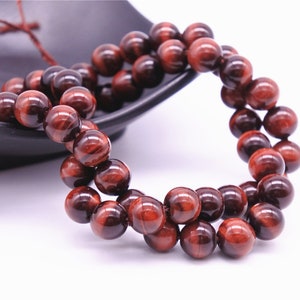 6mm-18mm Natural Red Tiger Eye Beads, Grade AAA, Smooth Round, 15.4 Inch Strand GE16 image 5