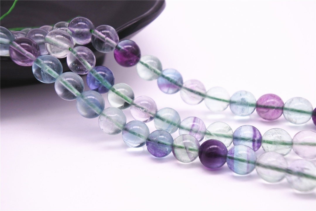 Cadena Con Cuentas De Fluorita De Color Para Fabricación De Joyas