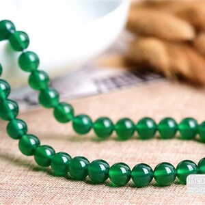 Natural Green Agate Beads, Smooth Round 2mm-16mm, 15.4 Inch Strand GA19 image 3