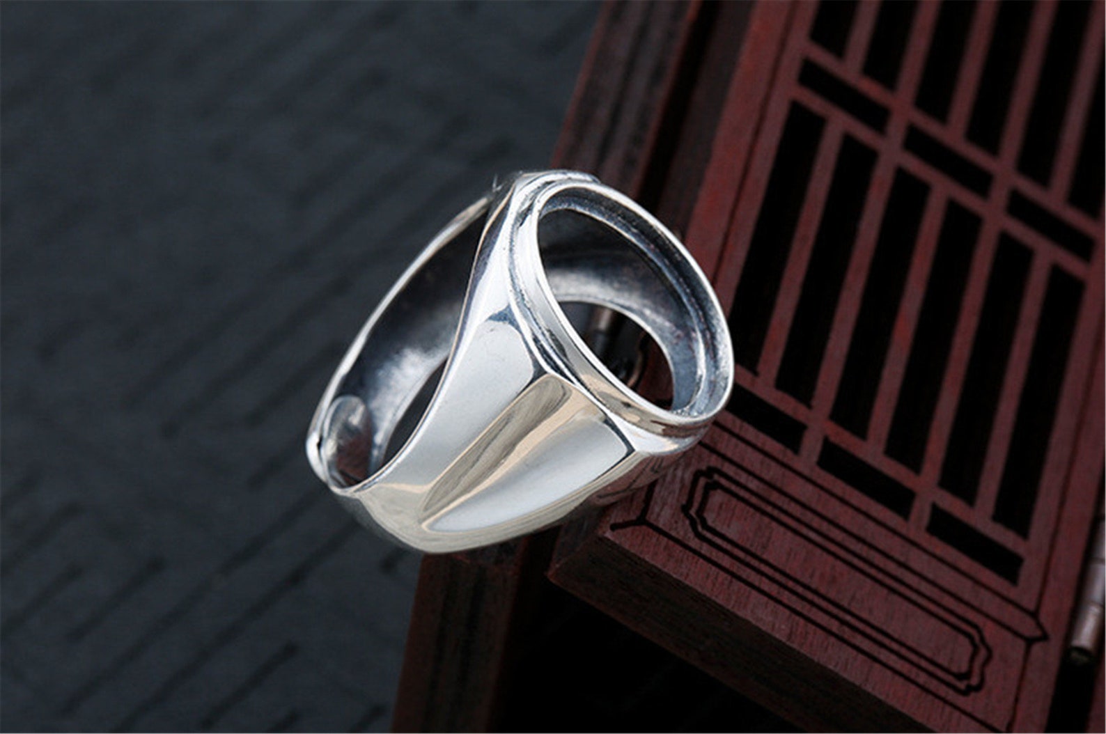 Men's Ring Blank 13.5x18mm Oval Blank Adjustable 925 - Etsy