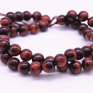 6mm-18mm Natural Red Tiger Eye Beads, Grade AAA, Smooth Round, 15.4 Inch Strand GE16 image 7