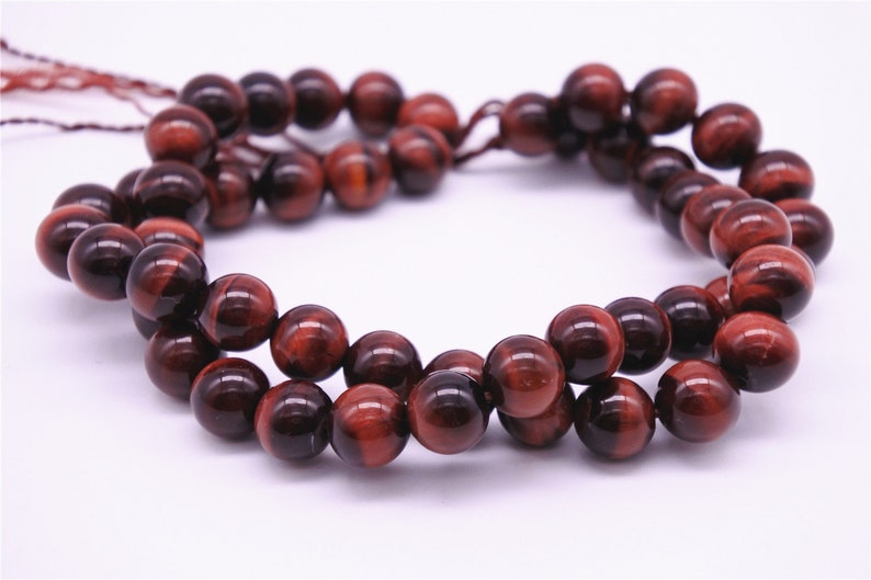 6mm-18mm Natural Red Tiger Eye Beads, Grade AAA, Smooth Round, 15.4 Inch Strand GE16 image 7